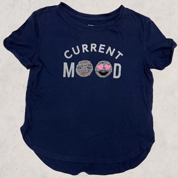 Gap Kids Girls Reversible Sequin Short Sleeve Shirts- Size Small (6/7) - Picture 2 of 7